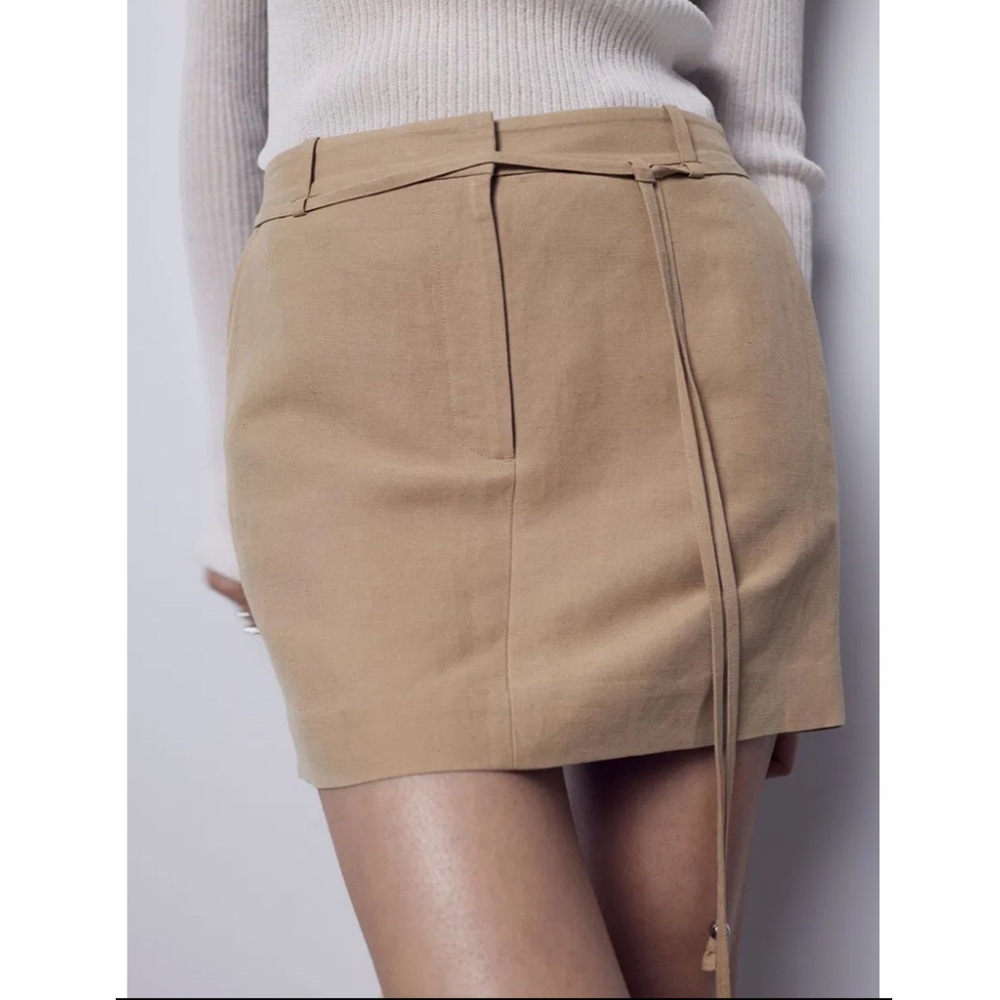 & Other Stories Linen and Silk Mini Skirt
